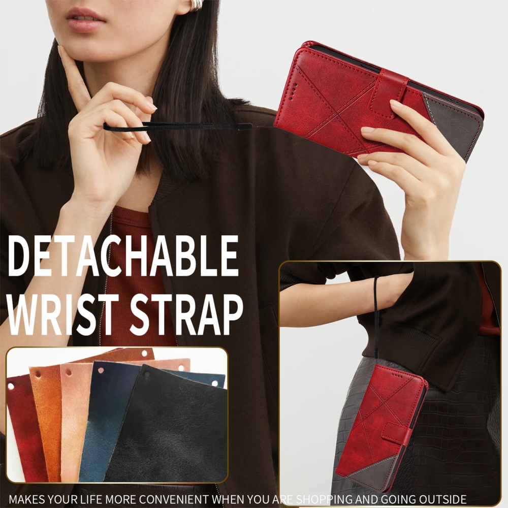 Vonalak könyv tok Xiaomi Redmi Note 15 Pro+ 5G - piros