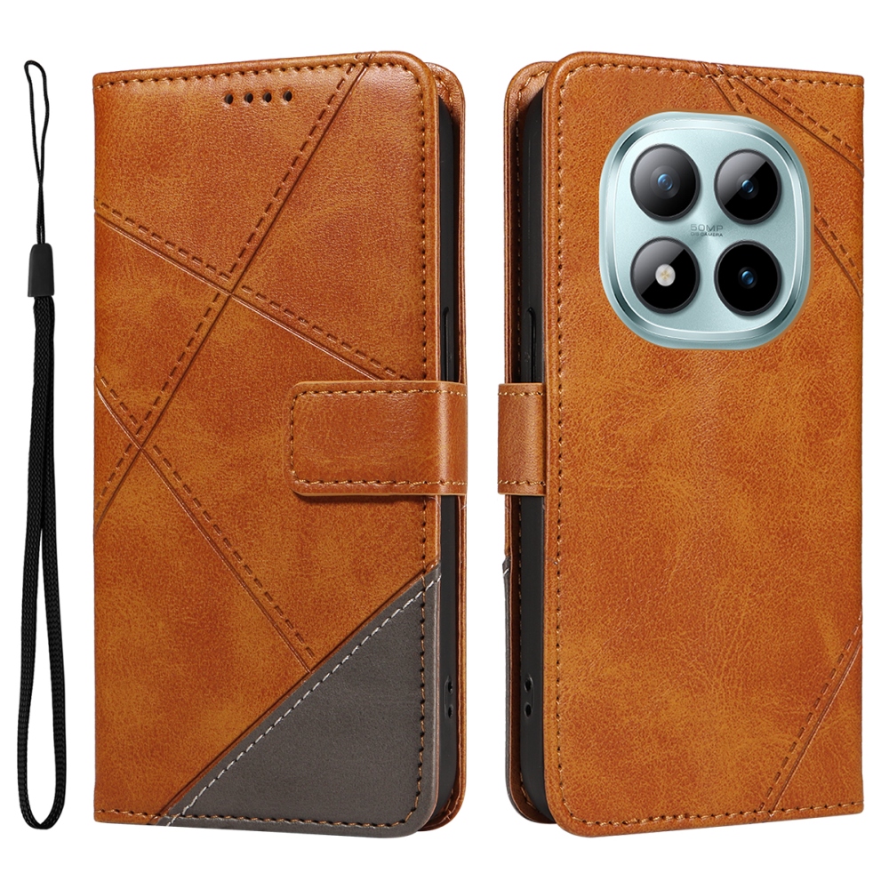 Vonalas könyv tok Xiaomi Redmi Note 15 Pro+ 5G - barna