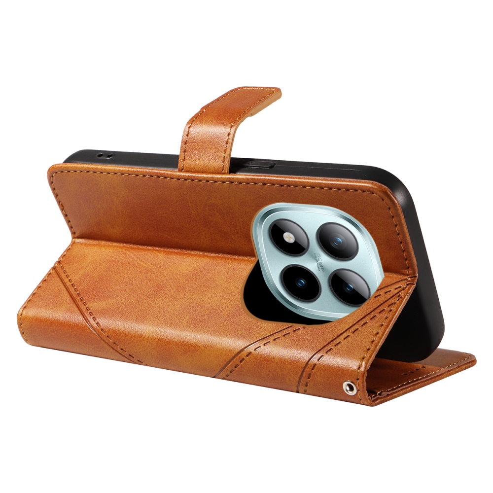 Vonalas könyv tok Xiaomi Redmi Note 15 Pro+ 5G - barna