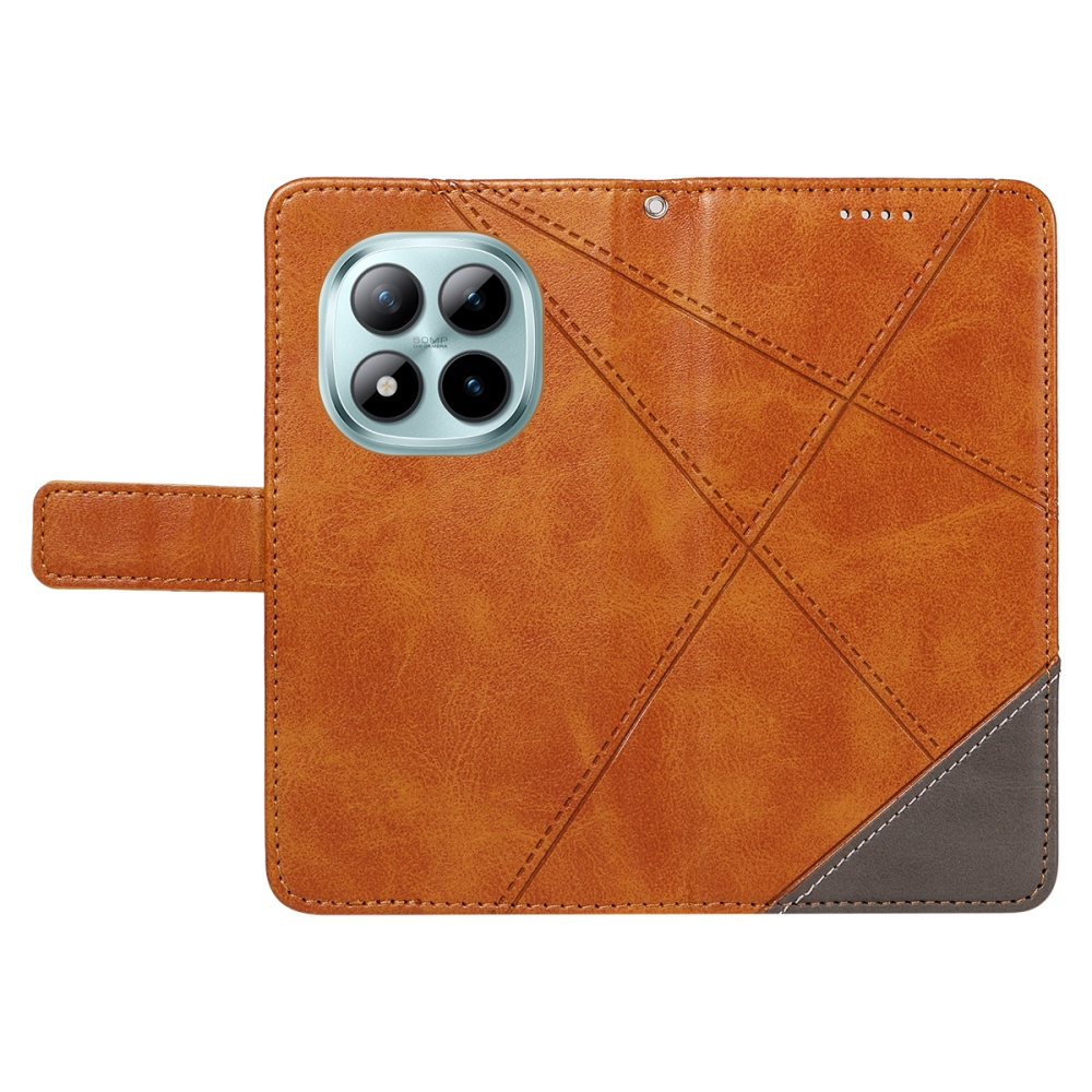 Vonalas könyv tok Xiaomi Redmi Note 15 Pro+ 5G - barna