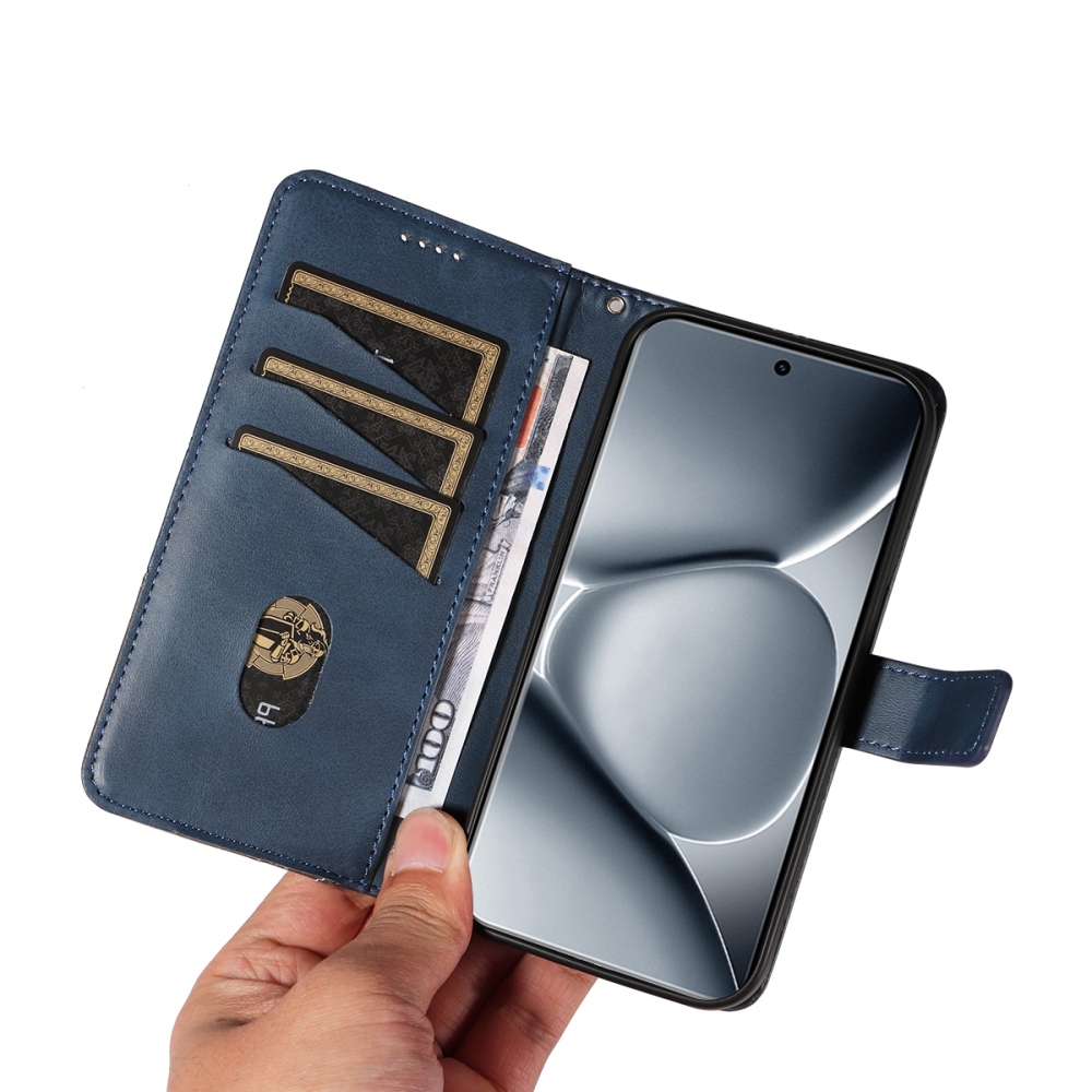 Vonalas könyv tok Xiaomi Redmi Note 15 Pro+ 5G - kék