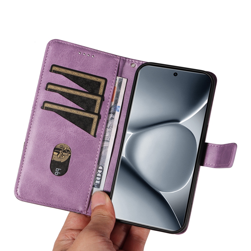 Vonalak könyv tok Xiaomi Redmi Note 15 Pro+ 5G - világos lila