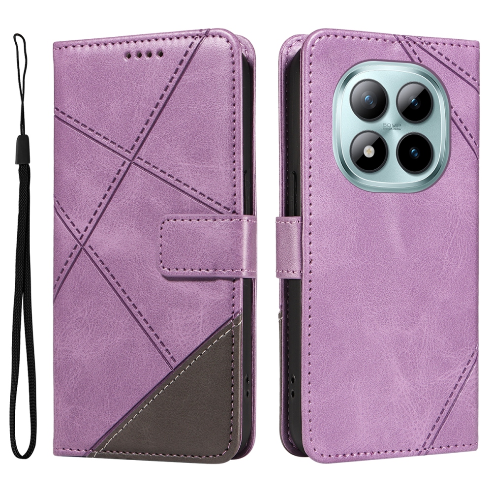 Vonalak könyv tok Xiaomi Redmi Note 15 Pro+ 5G - világos lila