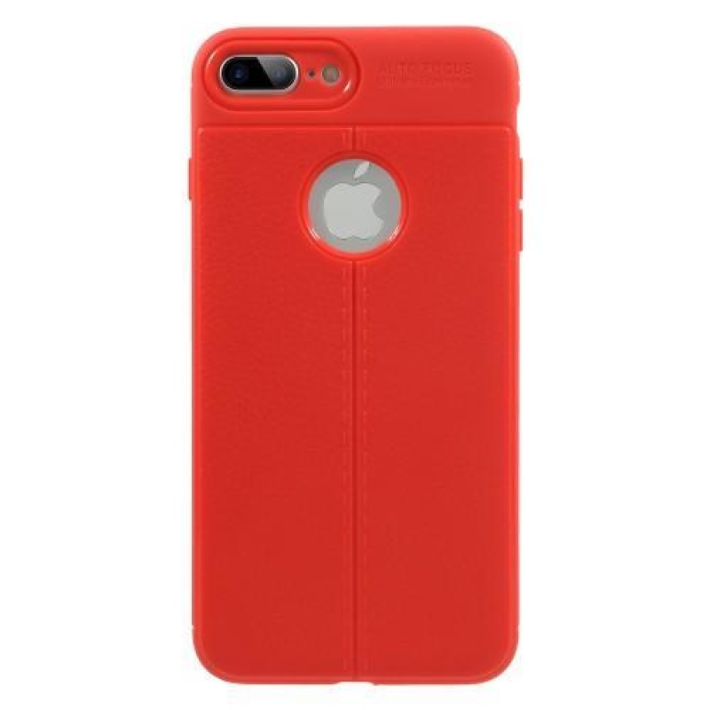 Litch zselés tok texturált hátlappal iPhone 8 Plus és 7 Plus készülékhez - piros