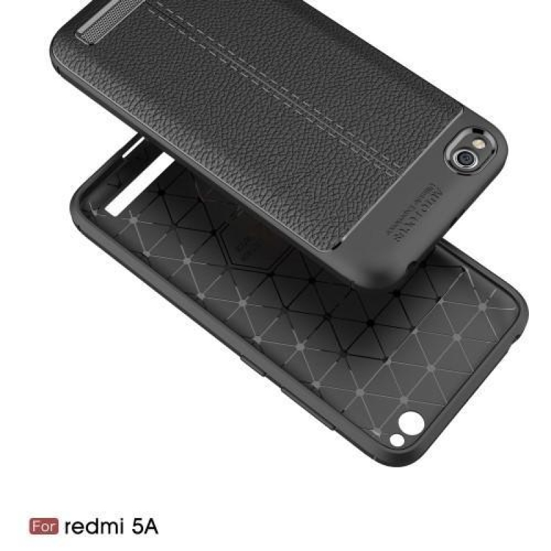 Litch zselés tok texturált hátlappal Xiaomi Redmi 5A - fekete