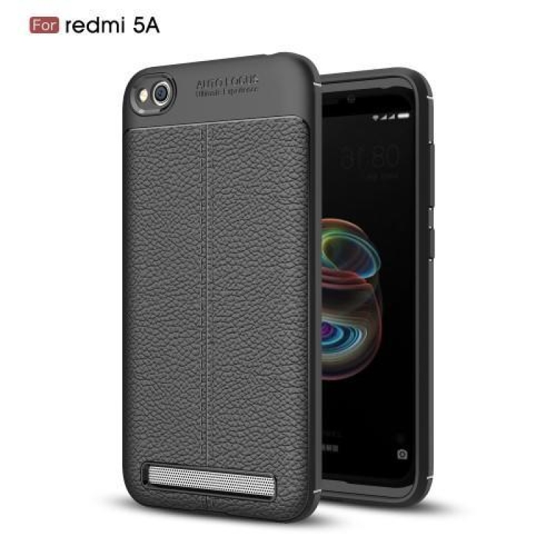 Litch zselés tok texturált hátlappal Xiaomi Redmi 5A - fekete
