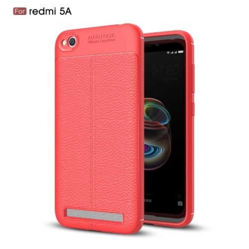 Litch zselés tok texturált hátlappal Xiaomi Redmi 5A - piros