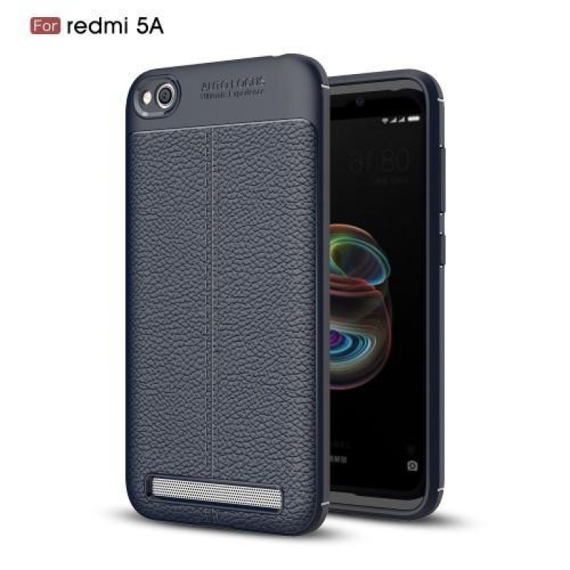 Litch zselés tok texturált hátlappal Xiaomi Redmi 5A - sötétkék