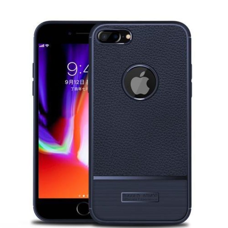 Litch textúrázott zselés tok iPhone 8 Plus és iPhone 7 Plus készülékhez - sötétkék
