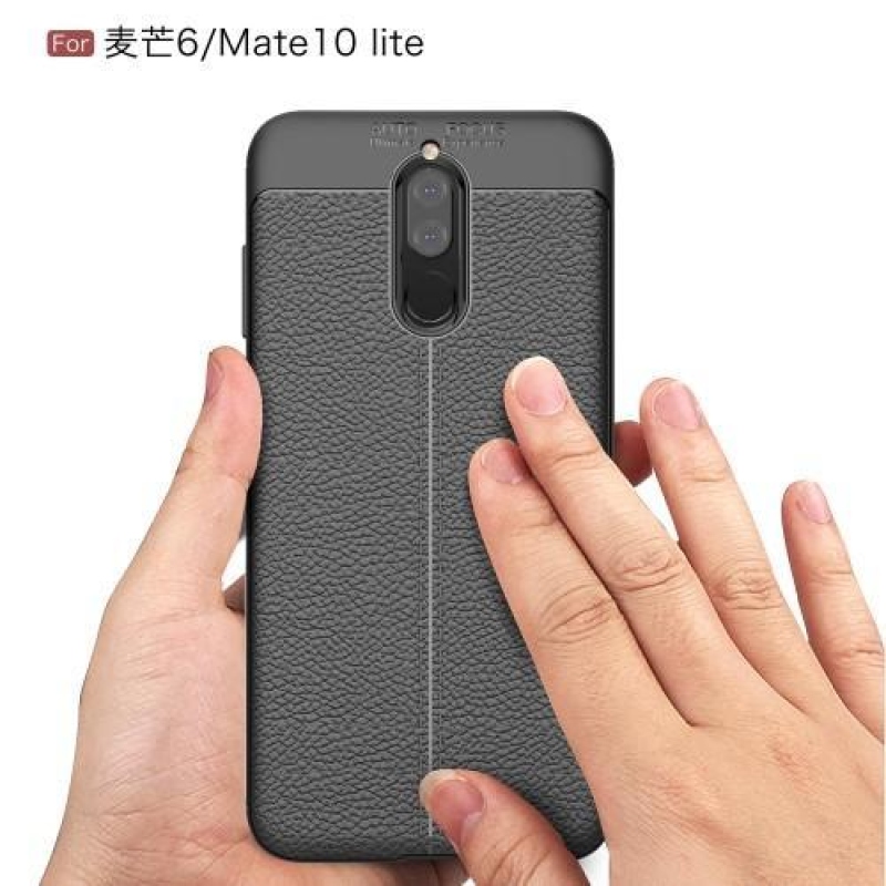 Litch tartós zselés tok textúrával a Huawei Mate 10 Lite készülékhez - szürke