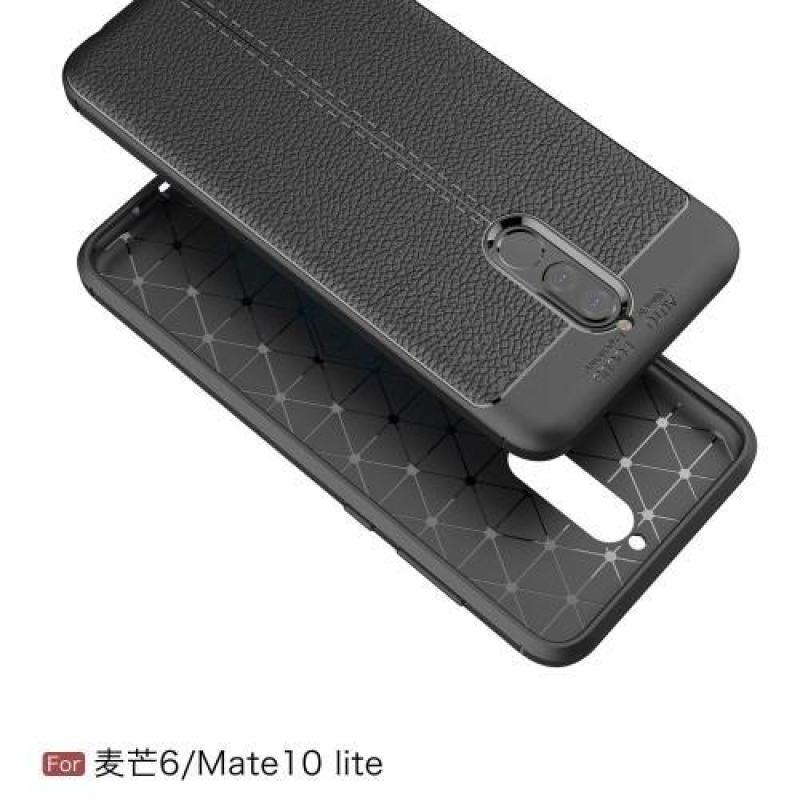 Litch tartós zselés tok textúrával a Huawei Mate 10 Lite készülékhez - szürke