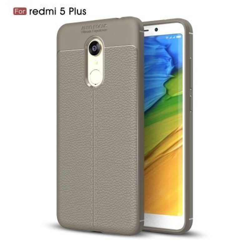 Litch tartós zselés tok textúrával a Xiaomi Redmi 5 Plus számára - szürke