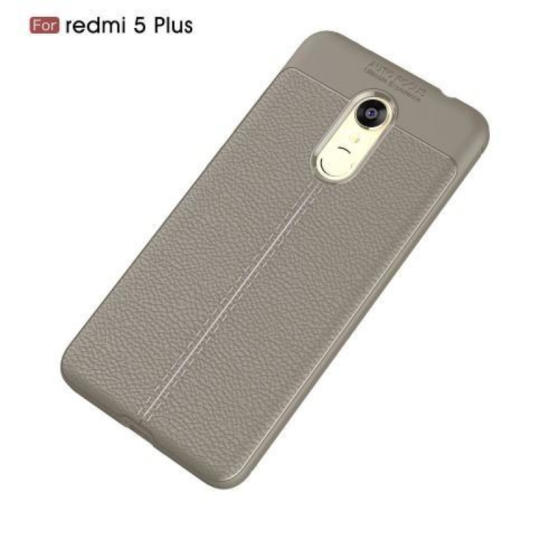 Litch tartós zselés tok textúrával a Xiaomi Redmi 5 Plus számára - szürke