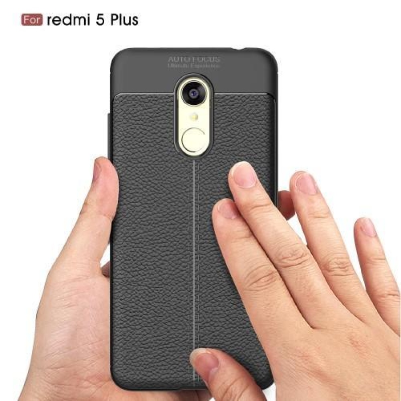 Litch tartós zselés tok textúrával Xiaomi Redmi 5 Plushoz - sötétkék