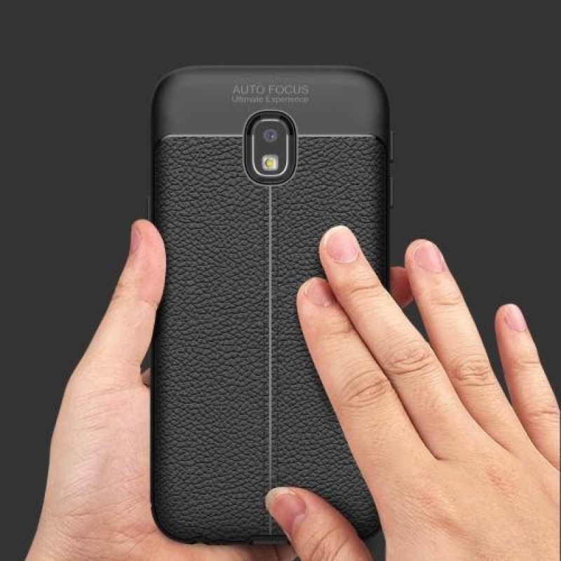 Litch tartós zselés tok textúrázott hátlappal Samsung Galaxy J3 (2017) - fekete