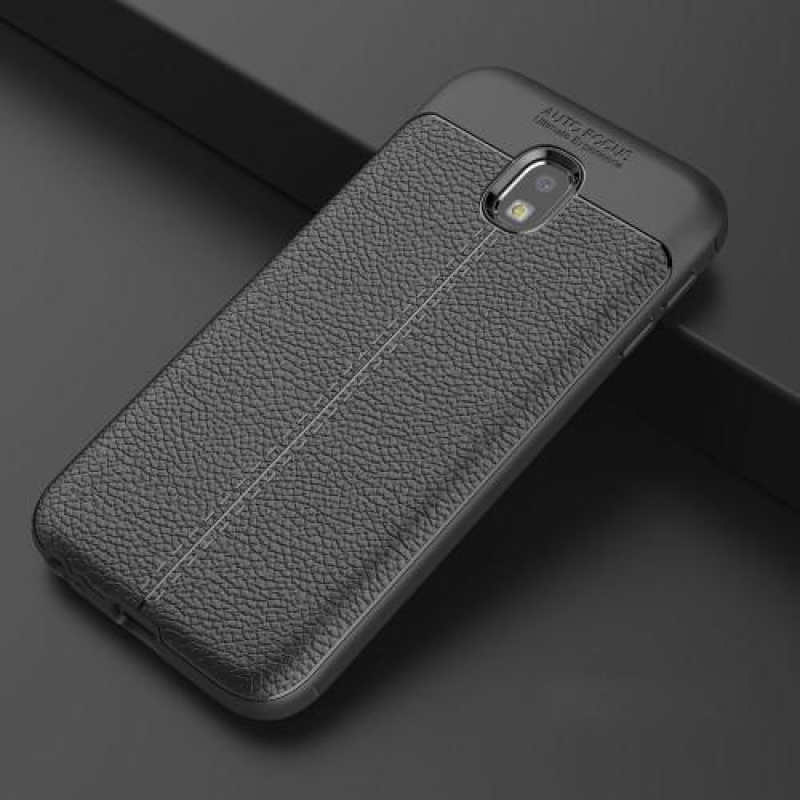 Litch tartós zselés tok textúrázott hátlappal Samsung Galaxy J3 (2017) - fekete