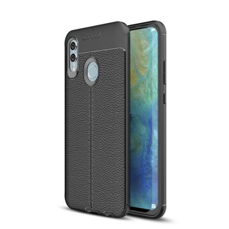 Litch tartós szilikon borítás Honor 10 Lite és Huawei P Smart (2019) készülékhez - fekete