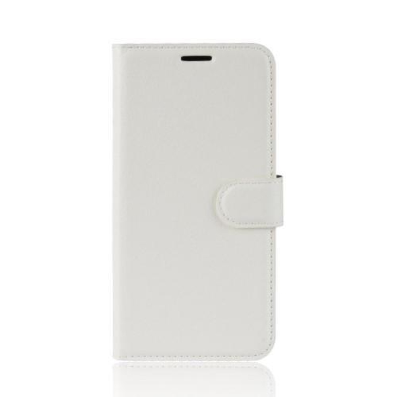 Litchi PU bőr flip tok Honor 8X-hez - fehér