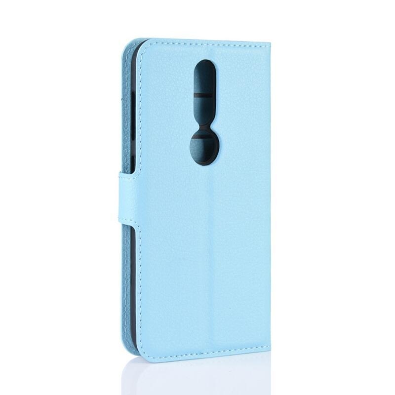 Litchi PU bőr pénztárca tok Nokia 4.2 készülékhez - kék