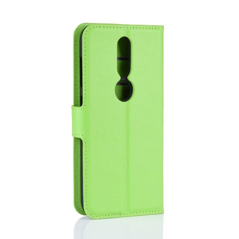 Litchi PU bőr pénztárca tok Nokia 4.2 készülékhez - zöld