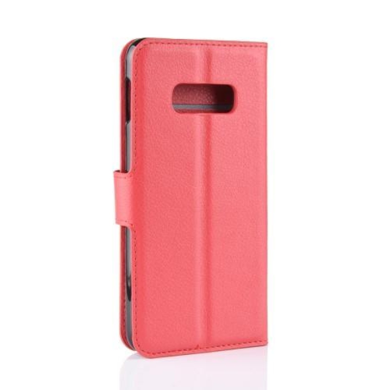 Litchi PU bőr pénztárca tok Samsung Galaxy S10e készülékhez - piros