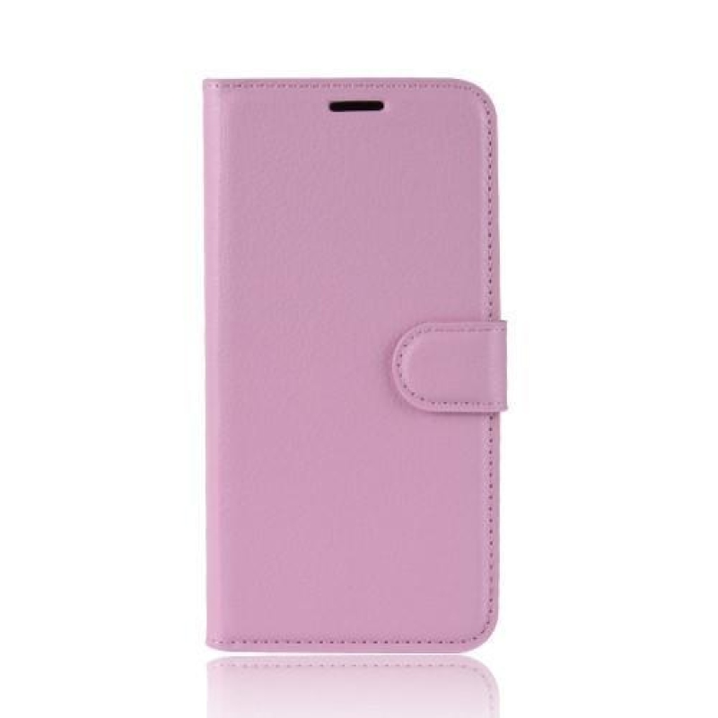 Litchi PU bőr pénztárca tok Samsung Galaxy S10e készülékhez - rózsaszín