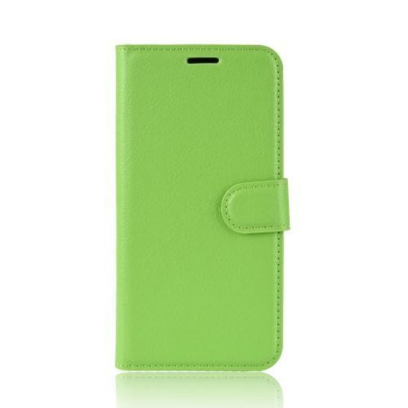 Litchi PU bőr pénztárca tok Samsung Galaxy S10e készülékhez - zöld