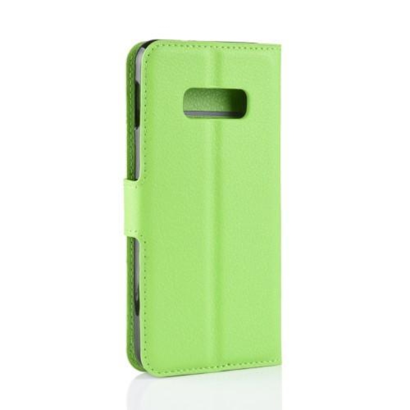 Litchi PU bőr pénztárca tok Samsung Galaxy S10e készülékhez - zöld