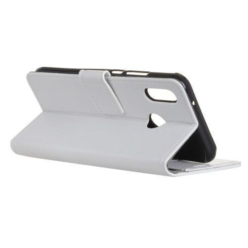 Litch PU bőr pénztárca tok Xiaomi Redmi Note 6 Pro-hoz - fehér