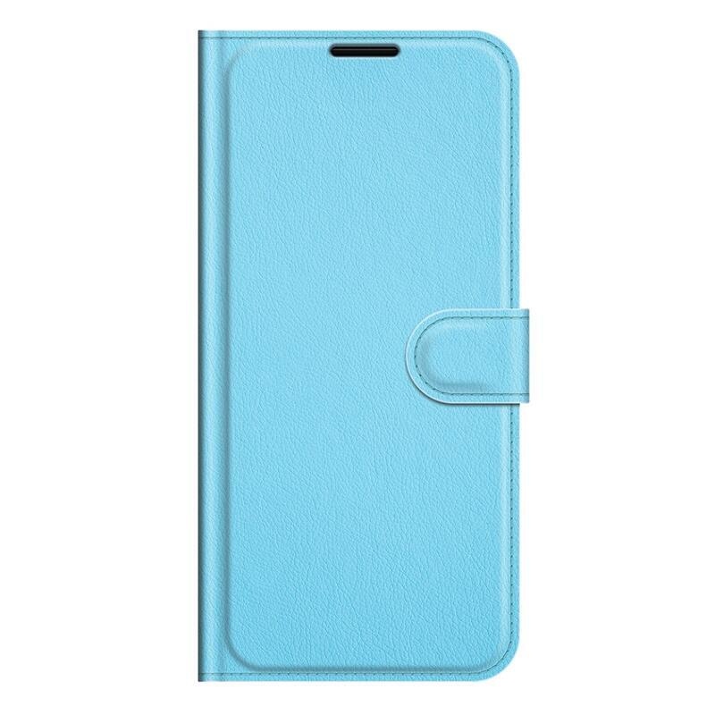 Litchi PU bőr pénztárca tok Samsung Galaxy A22 5G-hez - kék