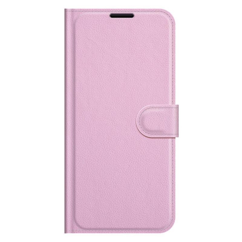Litchi PU bőr pénztárca tok Samsung Galaxy A22 5G-hez - rózsaszín