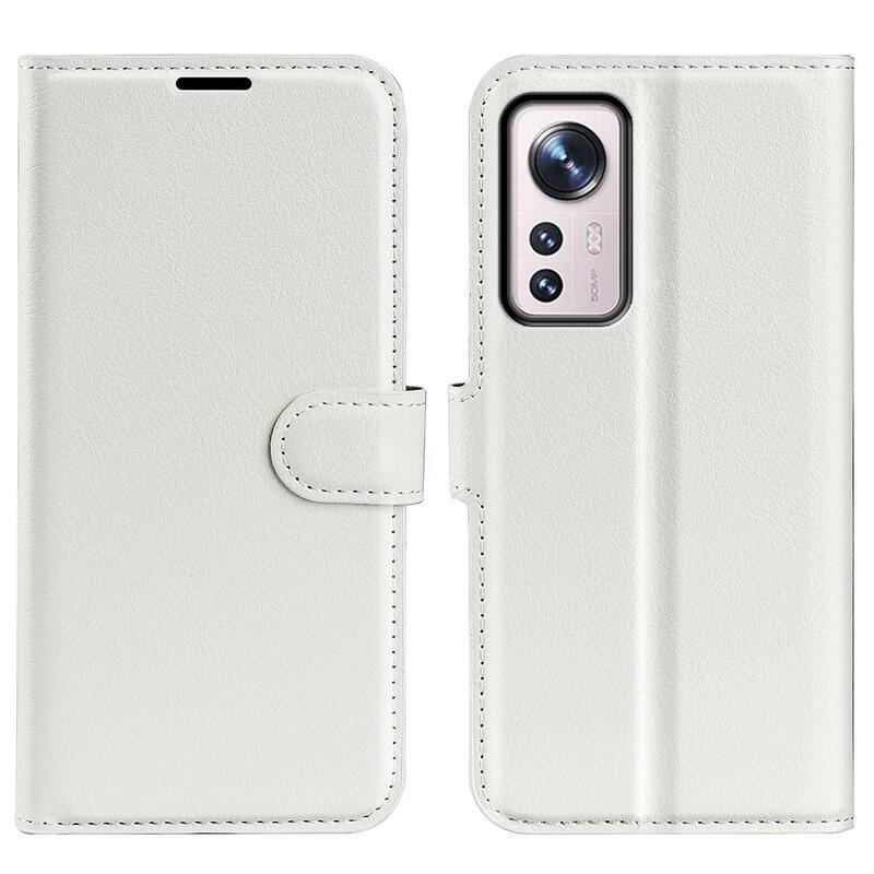 Litchi PU bőr pénztárca tok Xiaomi 12/12X - fehér