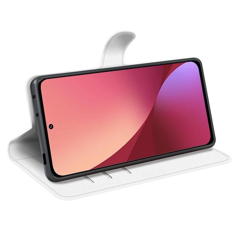 Litchi PU bőr pénztárca tok Xiaomi 12/12X - fehér