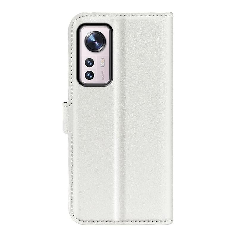 Litchi PU bőr pénztárca tok Xiaomi 12/12X - fehér