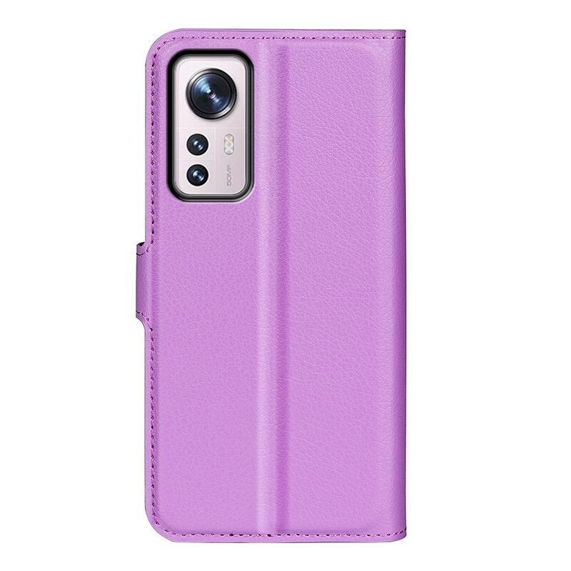 Litchi PU bőr pénztárca tok Xiaomi 12/12X - lila