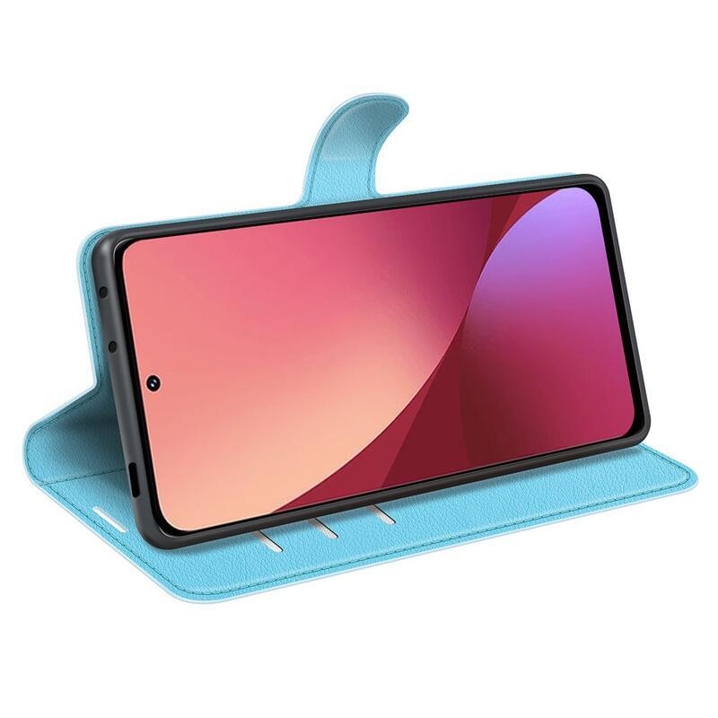 Litchi PU bőr pénztárca tok Xiaomi 12/12X - kék