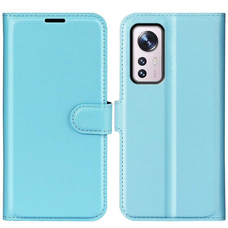 Litchi PU bőr pénztárca tok Xiaomi 12/12X - kék