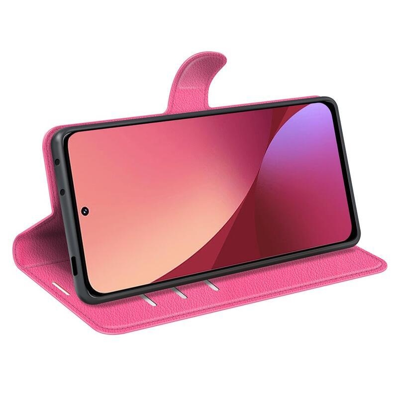 Litchi PU bőr pénztárca tok Xiaomi 12/12X - rózsa