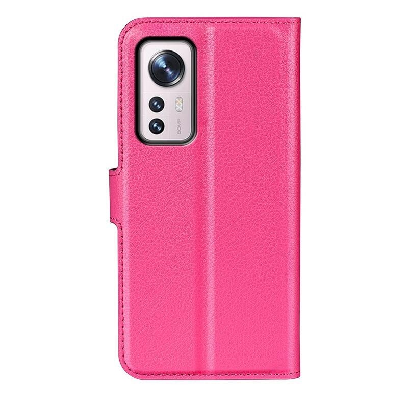Litchi PU bőr pénztárca tok Xiaomi 12/12X - rózsa
