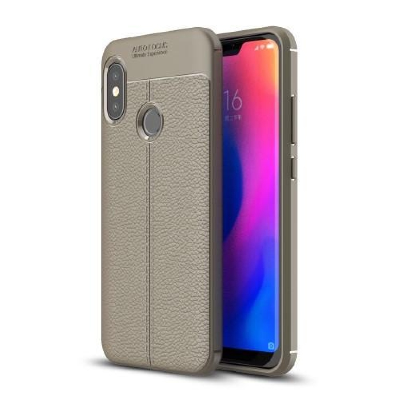 Litch szilikon tartós tok textúrával a Xiaomi Mi A2 Lite készülékhez - szürke