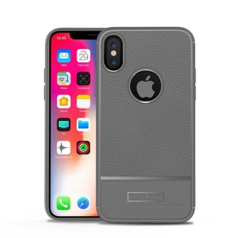 Litch texturált zselés tok iPhone X készülékhez - szürke