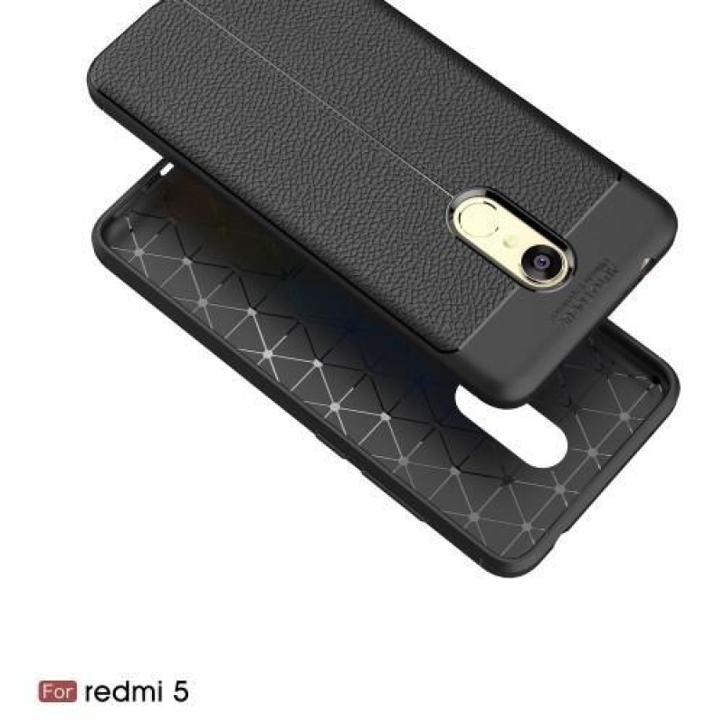 Litch texturált tartós tok Xiaomi Redmi 5 - fekete