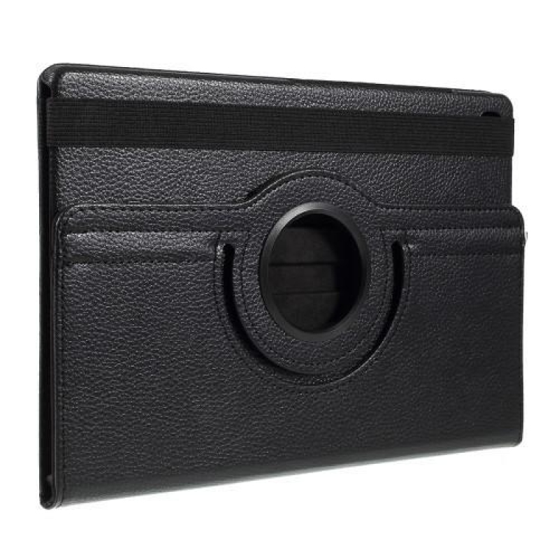 Litchi 360 forgatható tok Samsung Galaxy TAB A 10.1 (2019) SM-T510/SM-T515 táblagéphez - fekete színben