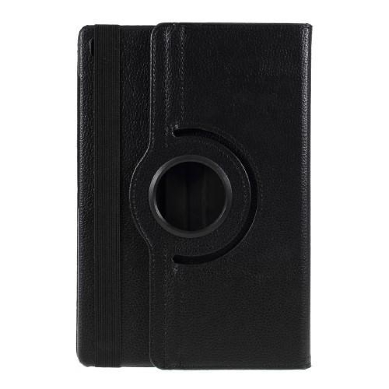 Litchi 360 forgatható tok Samsung Galaxy TAB A 10.1 (2019) SM-T510/SM-T515 táblagéphez - fekete színben