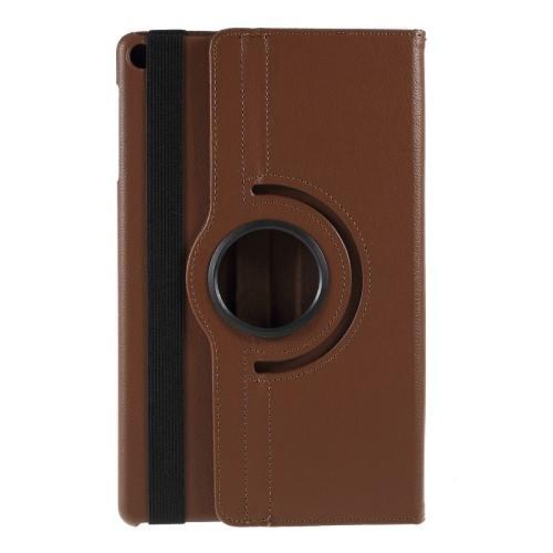 Litchi 360 forgatható tok Samsung Galaxy TAB A 10.1 (2019) SM-T510/SM-T515 táblagéphez - barna színű
