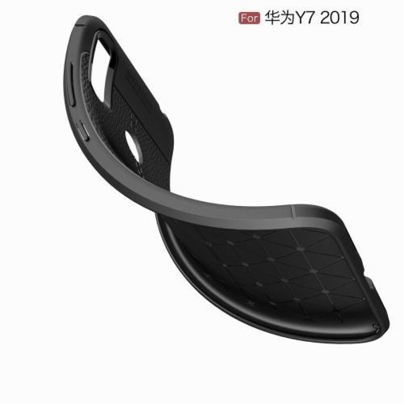 Litchi zselés tok Huawei Y7 (2019) - fekete