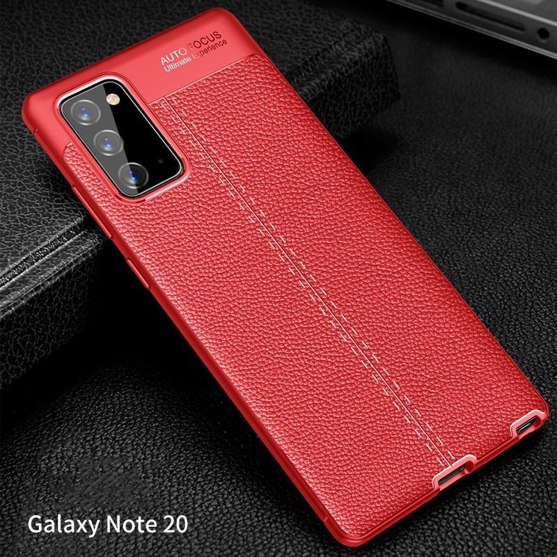 Litchi zselé ellenálló tok textúrával Samsung Galaxy Note 20/Note 20 5G - piros