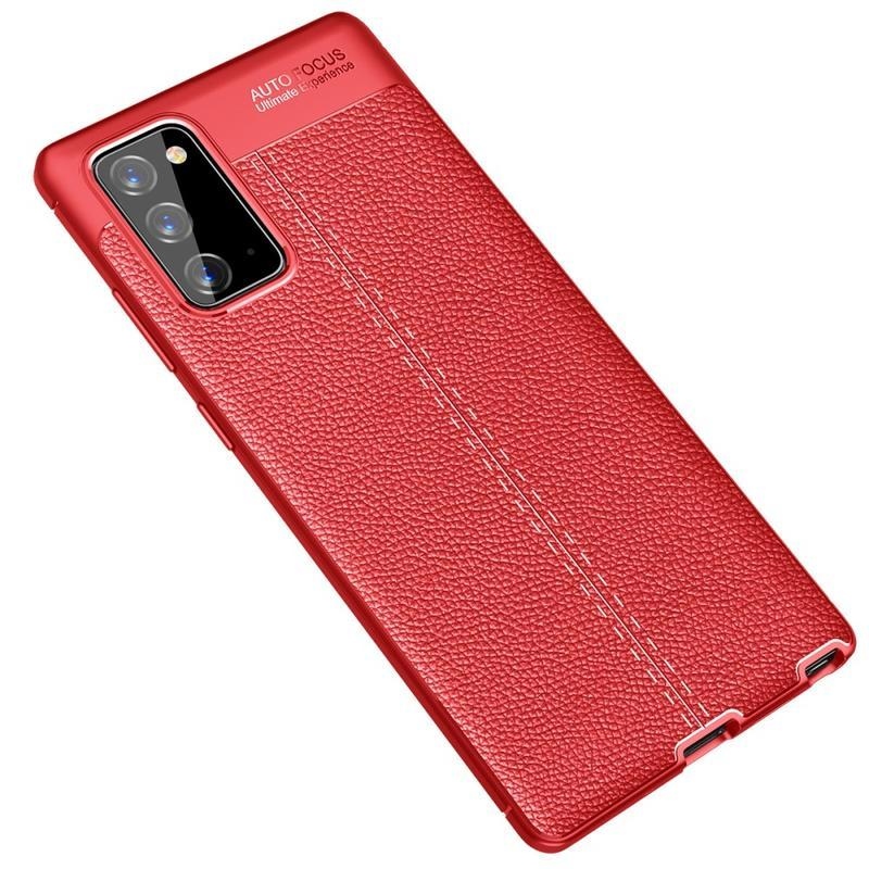 Litchi zselé ellenálló tok textúrával Samsung Galaxy Note 20/Note 20 5G - piros