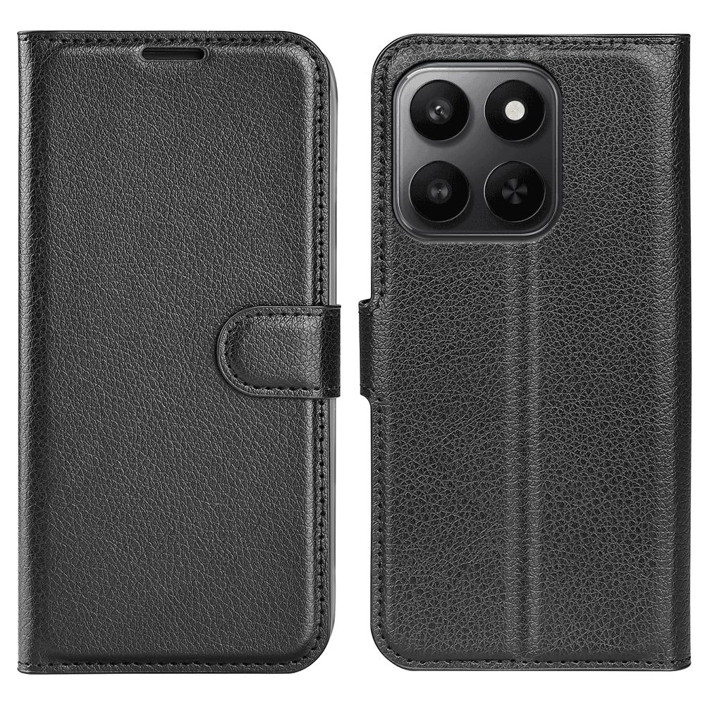 Litchi könyvtáska Honor 400 Smart 5G/4G/Honor X7d - fekete