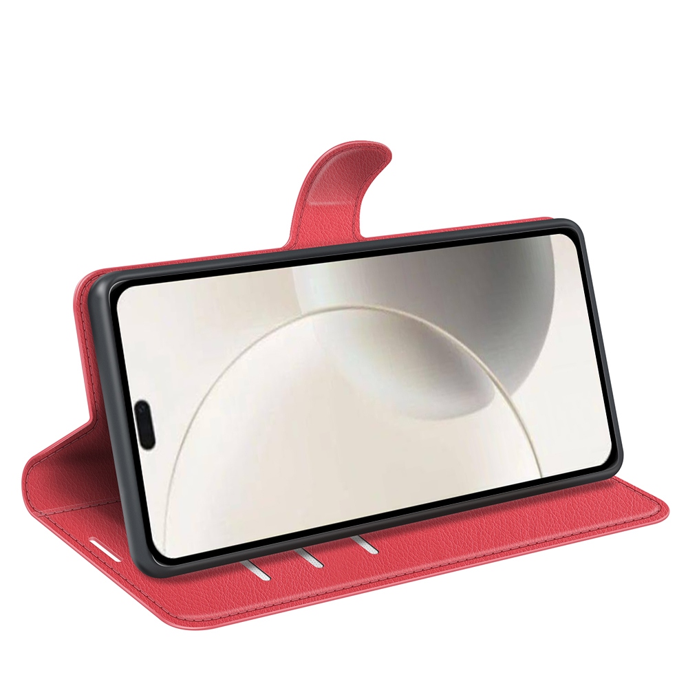 Litchi könyvtáska Honor 400 Smart 5G/4G/Honor X7d - piros